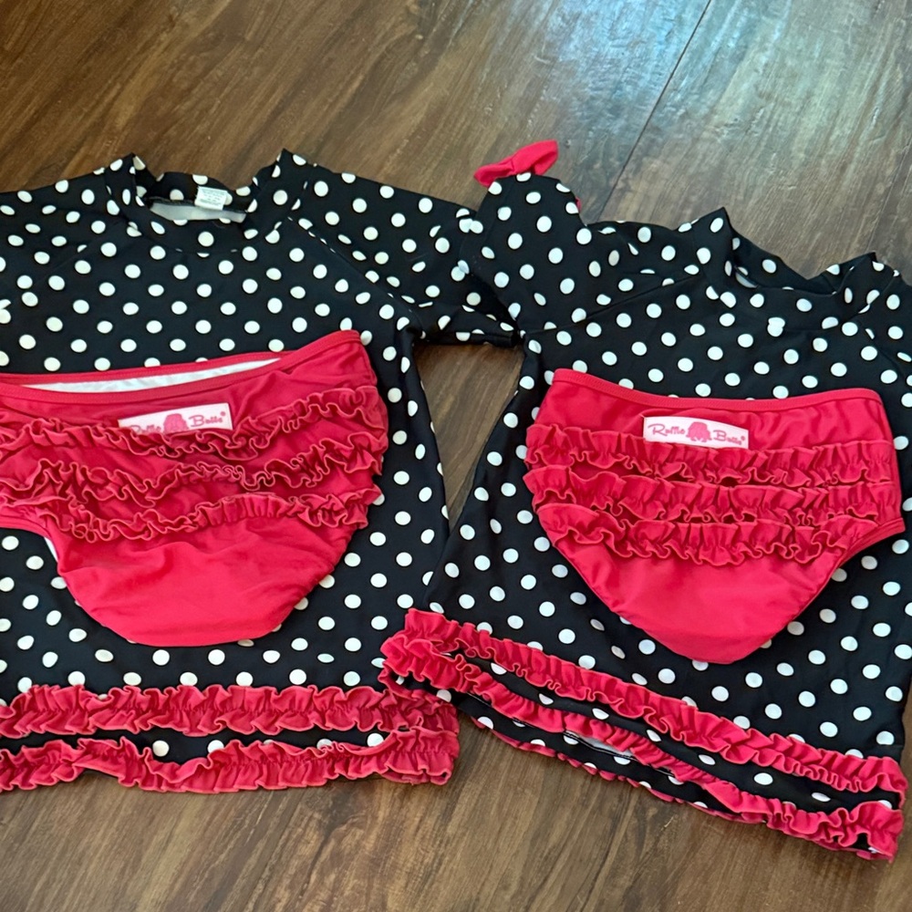 Ruffle Butts Black and Red Polka Dot Outfit Set